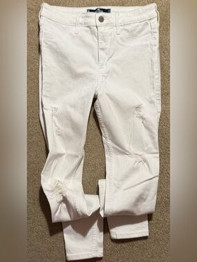 Hollister White Distressed Skinny Jeans